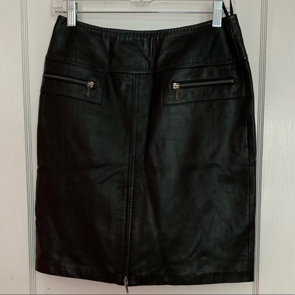 Black leather skirt